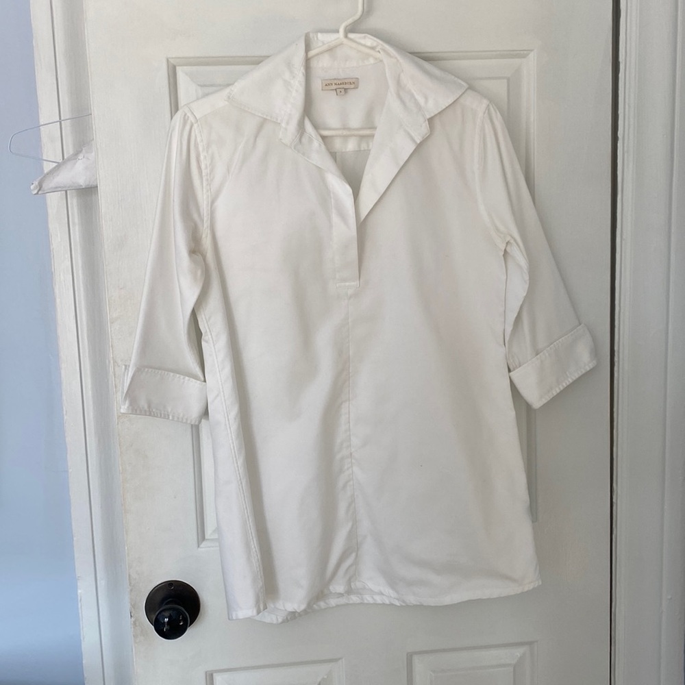 ANN MASHBURN designer tunic in White Roxford